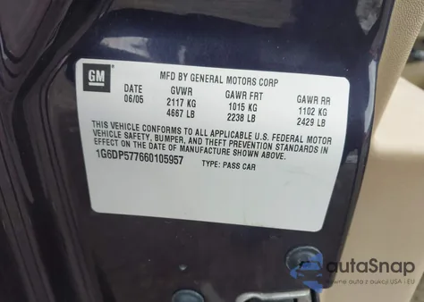 2006 Cadillac Cts Standard z USA, uszkodzony, nr VIN 1G6DP577660105957